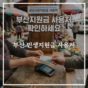 부산 민생지원금 사용처 대상과 사용 조건 확인
