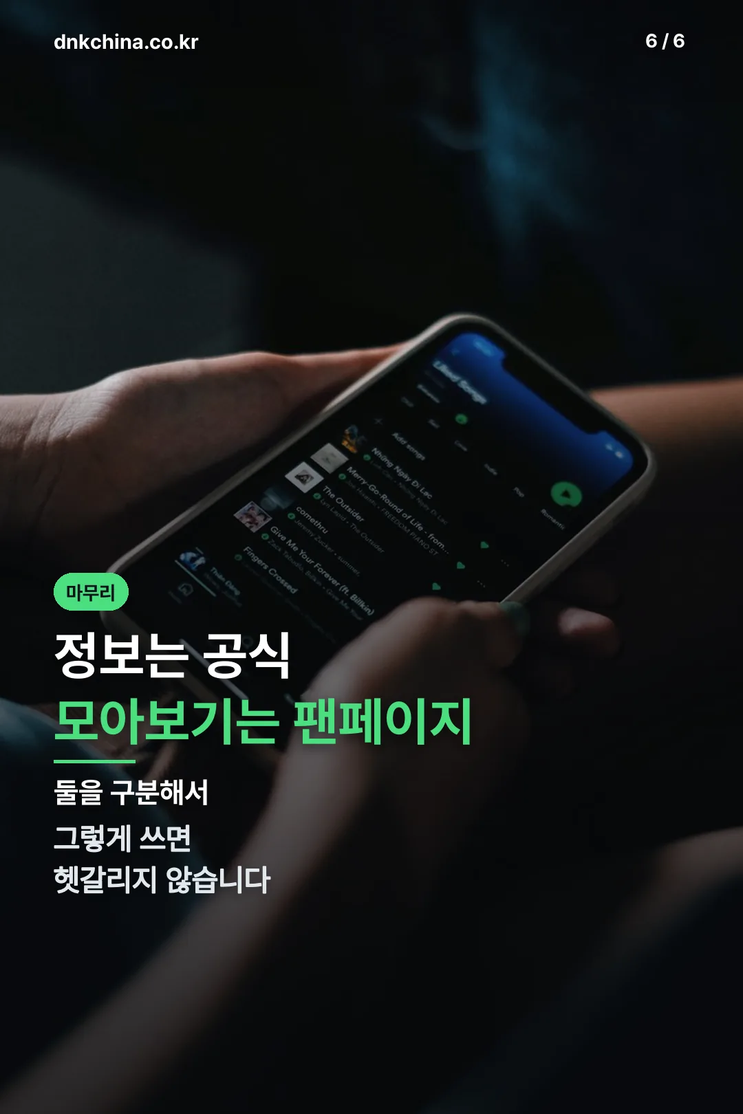 공식과 팬페이지 구분