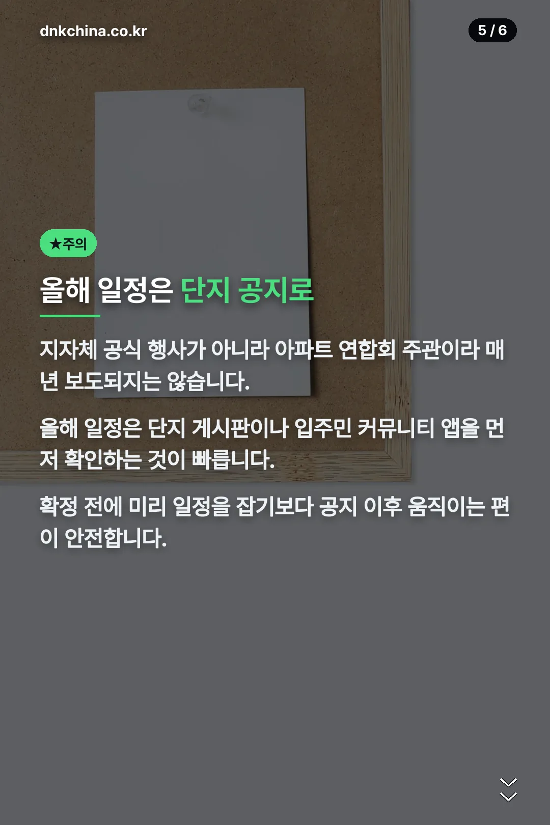 올해 일정은 단지 공지로