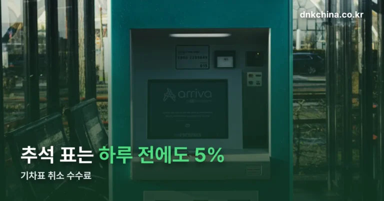 기차표 취소 수수료 — 추석 표는 하루 전에도 5%를 뗍니다