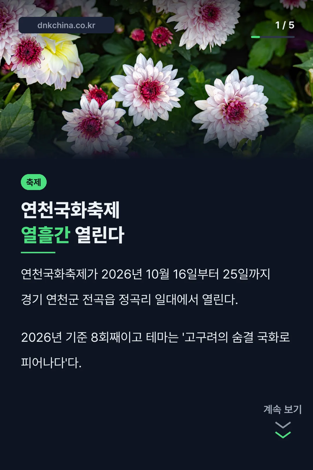 연천국화축제 개요 소개